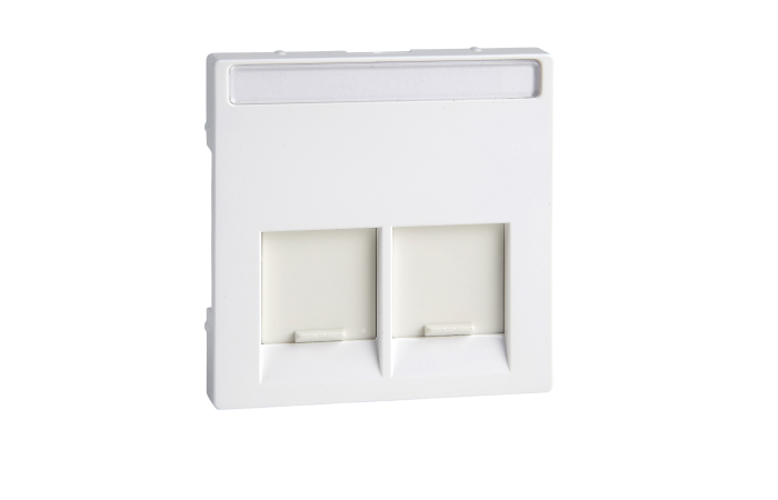 Dangtelis dvigubas RJ45 lizdui baltos spalvos System M - SCHNEIDER ELECTRIC
