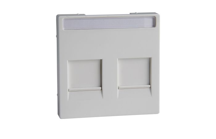 Dangtelis dvigubam moduliniam lizdui su užuolaidėle ir markiravimo vieta baltas RAL9016 System M - SCHNEIDER ELECTRIC