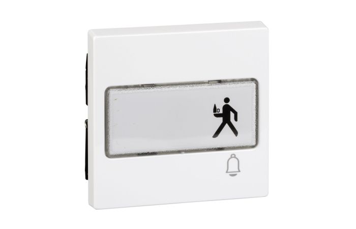 Klavišas viengubam jungikliui antibakterinis su markitavimo vieta ir simboliu "Varpas" baltas RAL9016 System M - CHNEIDER ELECTRIC