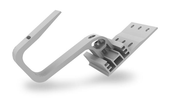 Tvirtinimo kablys čerpiniam stogui H40-54/137mm pagrindas 124x100mm SolidHook 3S+, SolidRail - K2 SYSTEMS