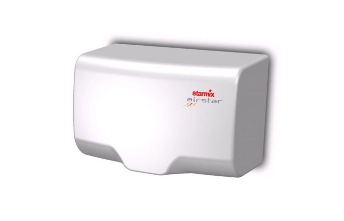 Džiovintuvas rankų 1kW 230V 28l/s 324km/h 75db 17sek su šildymu baltas XT 1000 E - STARMIX