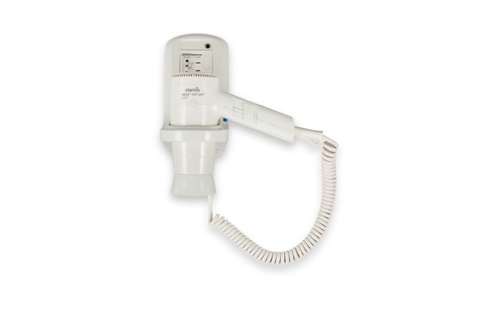 Džiovintuvas plaukų rankinis šaltas/0.6/1.2kW 2 greičių 230V su laikikliu ir 115/230V lizdu baltas HFTW 12 R - STARMIX