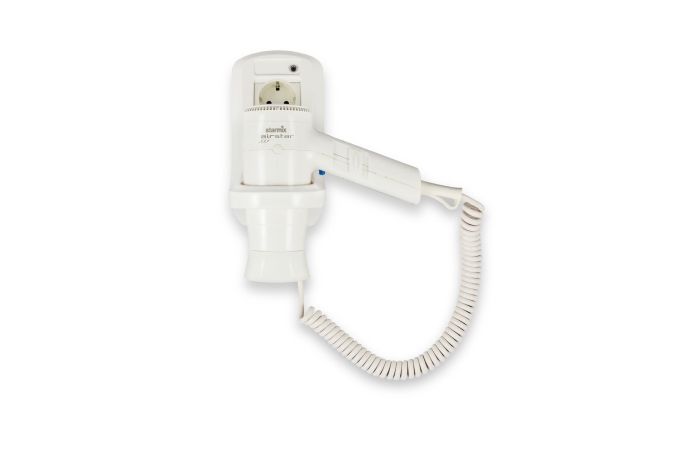 Džiovintuvas plaukų rankinis šaltas/0.6/1.2kW 2 greičių 230V su laikikliu ir SCHUKO lizdu baltas HFTW 12 S - STARMIX