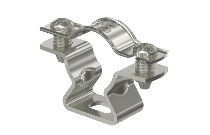 Apkaba 17-20mm kabelių ir vamzdžių tvirtinimui su skyle nerūdijančio plieno E30-E90 ASL 733 20 A2 - OBO BETTERMANN