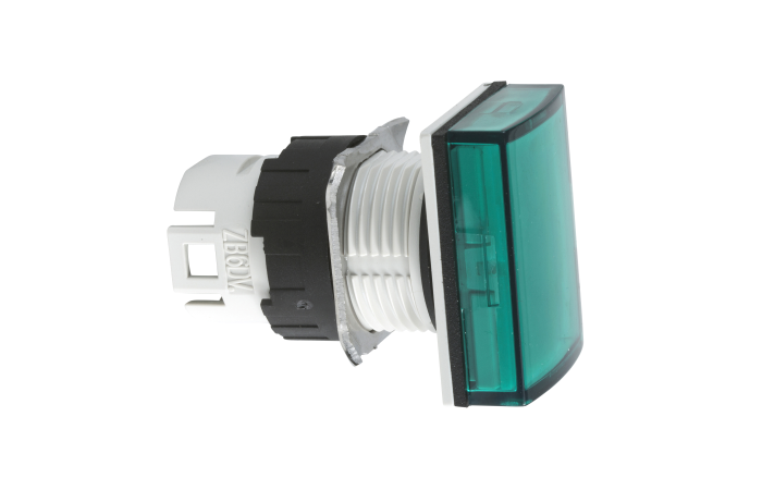 Galvutė lemputei žalia 16mm stačiakampė ZB6 Harmony - SCHNEIDER ELECTRIC