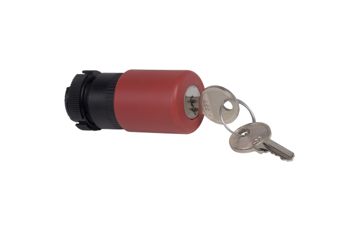 Galvutė mygtukui STOP su raktu 30mm grybo formos raudona XACA Harmony - SCHNEIDER ELECTRIC