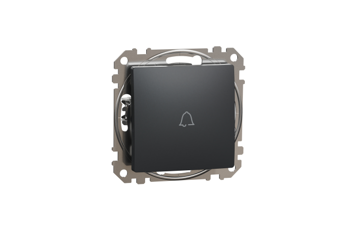 Mygtukas p/t viengubas be rėmelio su simboliu "Varpas" antracito spalvos 10A 250V Sedna Design - SCHNEIDER ELECTRIC