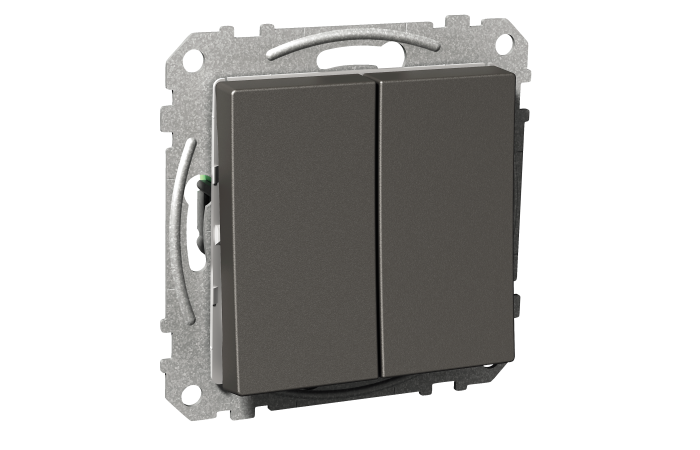 Perjungiklis p/t dvigubas IP20 be rėmelio užspaudžiami kontaktai antracito spalvos 16A 250V Exxact - SCHNEIDER ELECTRIC