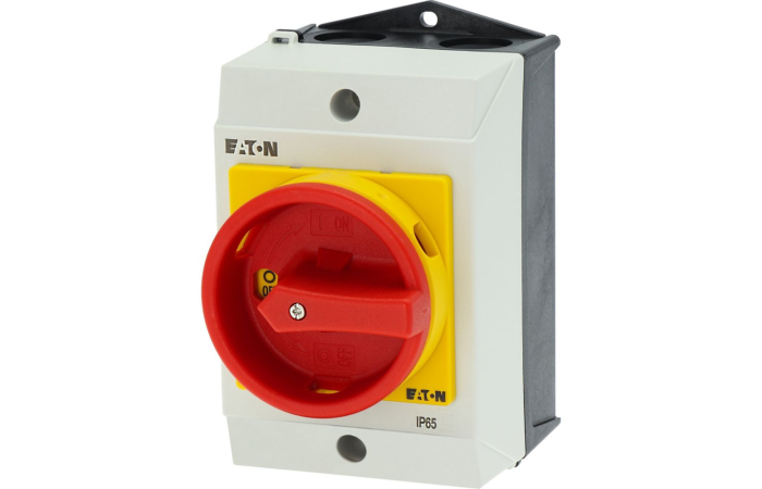 Jungiklis saugumo 4P 20A 5.5kW (AC23) IP65 raudona rankena T0-2-8900/I1/SVB - EATON