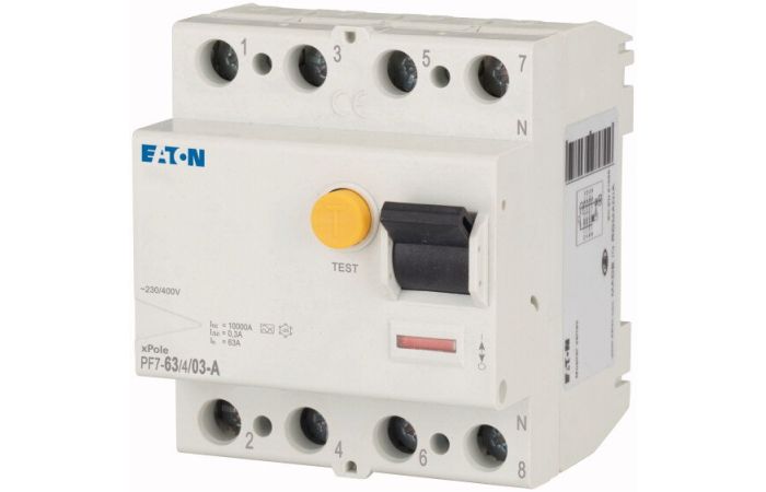 Relė srovės nuotėkio RCCB 4P 63A 300mA A-tipas PF7-63/4/03-A-DE - EATON