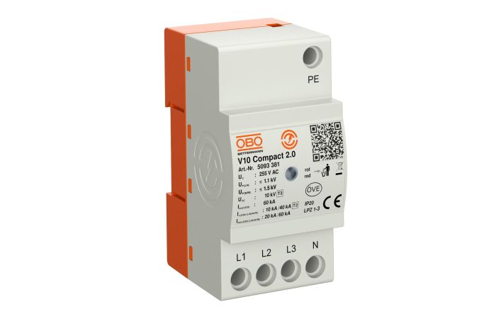 Apsauga viršįtampių 4P C+D 10kA 2+3 tipo V10 COMPACT 2.0 - OBO BETTERMANN