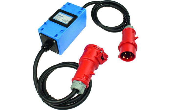 Skaitiklis elektros energijos su CEE kištuku ir lizdu su 2x1.5m kabeliu H07RNF 5x2.5mm2 PMID 400V/16A - PROTEC