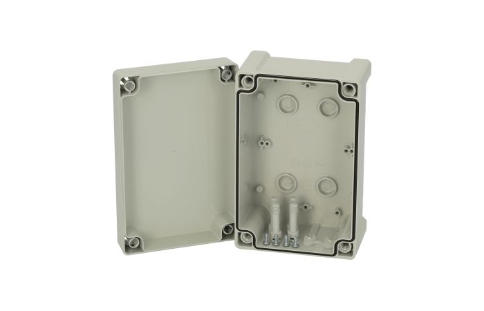 Dėžutė v/t [187x122x90] IP65 tuščia su vyriais pilkos spalvos TPC191209 - FIBOX