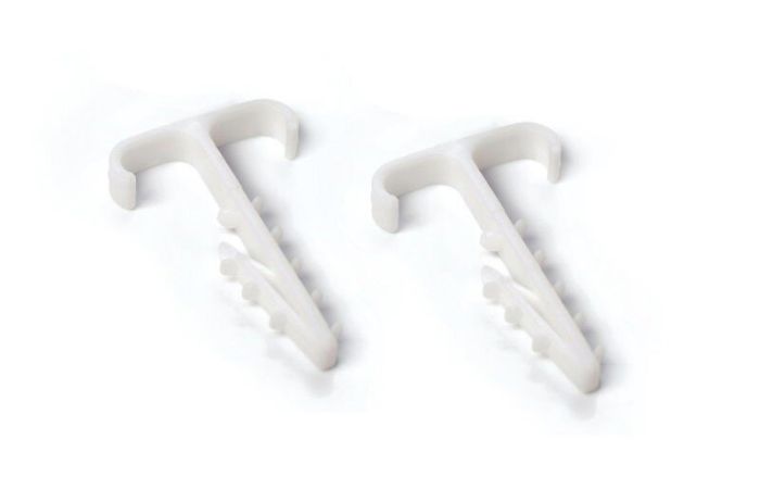 Laikiklis kabelio dvigubas įkalamas 6-7mm plokščiam kabeliui (YDYP 3x2.5) baltas [pak. po 100 vnt.] - TRYTYT