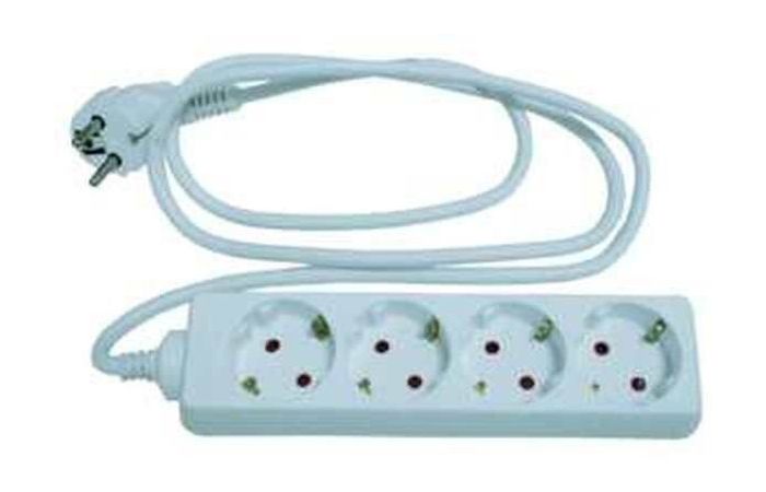 Ilgiklis 1.4m 4 lizdų su įžeminimu baltas PTSD 415-15 WS/KS - PROTEC