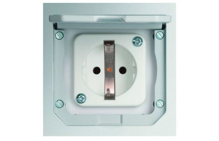 Lizdas su dangčiu grindims 1 vietos 94.5x94.5x55mm su 1xSCHUKO termoplastas IP41 PESB1 - PROTEC