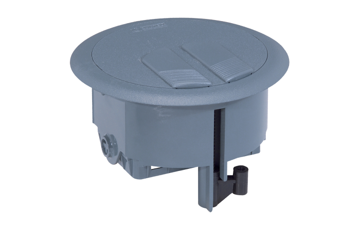 Dėžutė su dangčiu grindims 3 modulių pilka apvali - LEGRAND