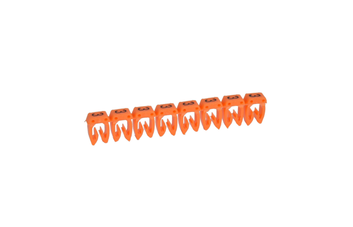 Markiruotė "3" laidui užspaudžiama 0.5-1.5mm2 juoda/oranžinė - LEGRAND