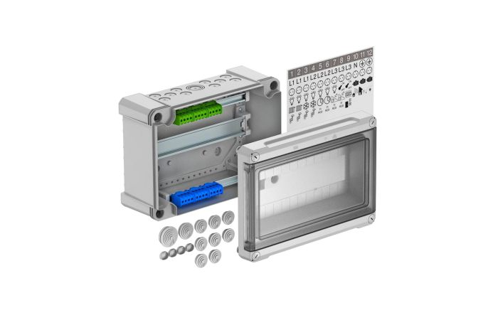 Skydelis v/t 12 modulių su PE/N gnybtais IP66 IK06 SDB12PS - OBO BETTERMANN