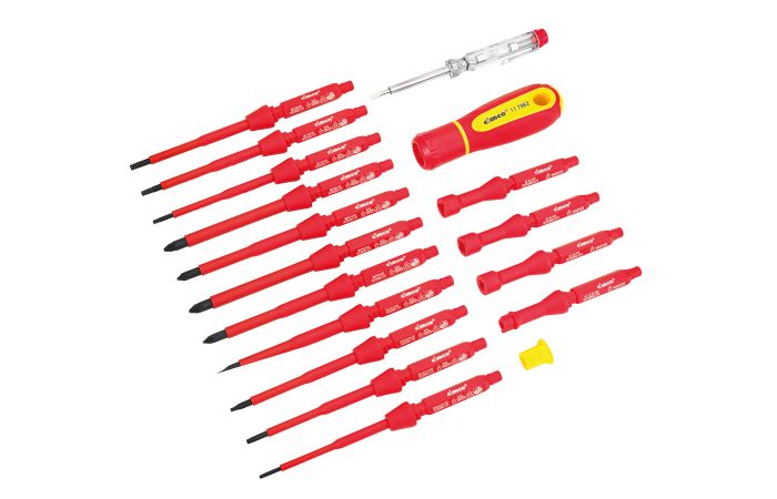 Rinkinys įrankių izoliuotų su dėklu 1000V [rinkinyje 18 vnt.] - CIMCO