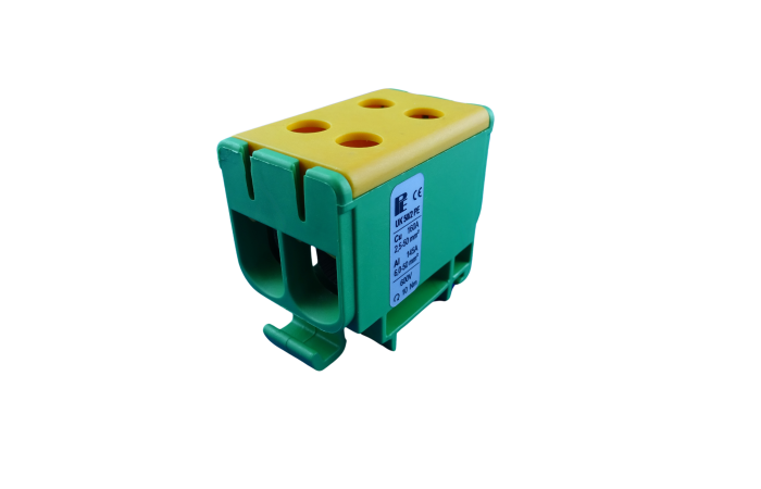 Gnybtas 50mm2 Cu/Al geltonai žalias 4 prijungimai UK 50/2 PE - POLLMANN