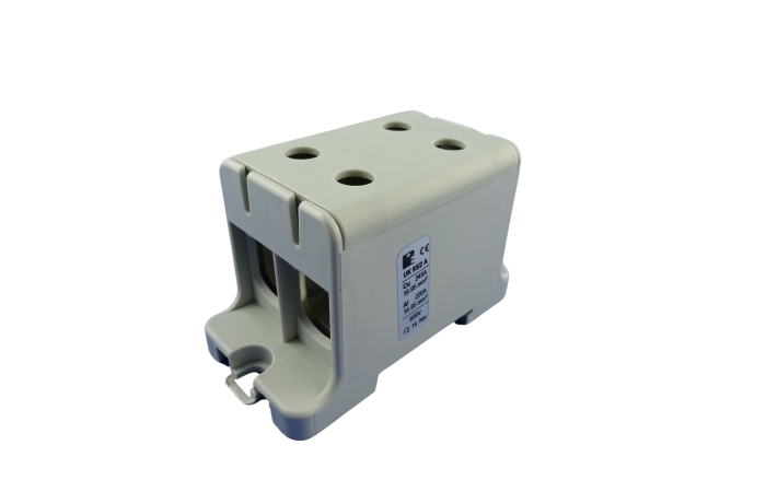 Gnybtas 95mm2 Cu/Al pilkas 4 prijungimai UK 95/2 A - POLLMANN