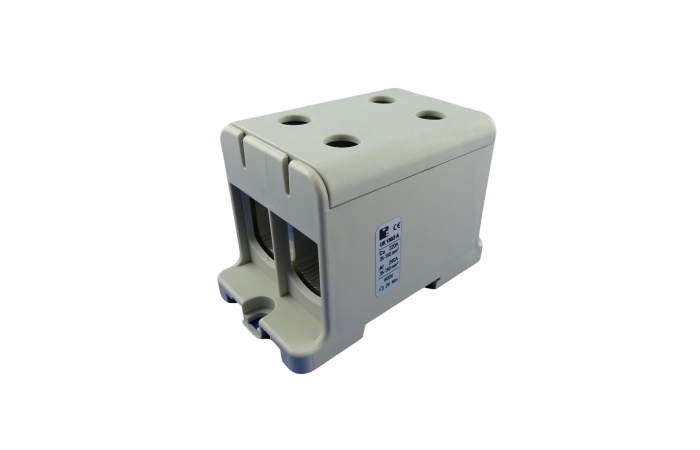 Gnybtas 150mm2 Cu/Al pilkas 4 prijungimai UK 150/2 A - POLLMANN