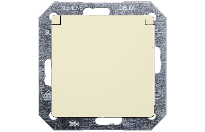 Lizdas p/t SCHUKO su dangteliu dramblio kaulo spalvos 16A 250V DELTA LINE - SIEMENS