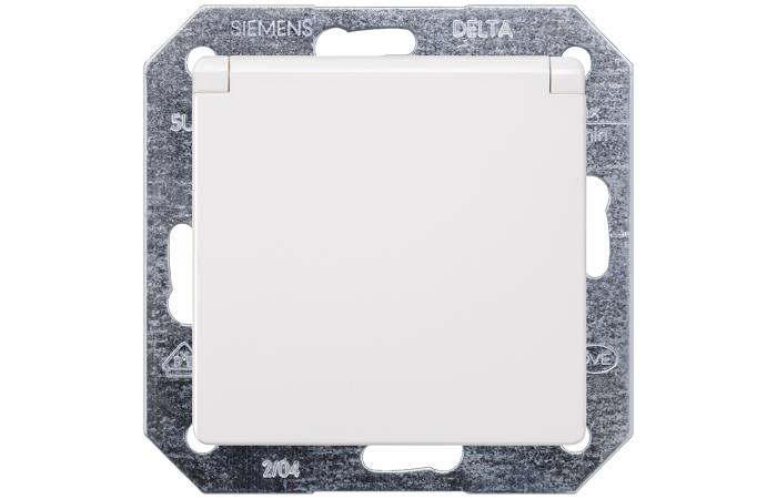 Lizdas p/t SCHUKO su dangteliu baltas 16A 250V DELTA LINE - SIEMENS