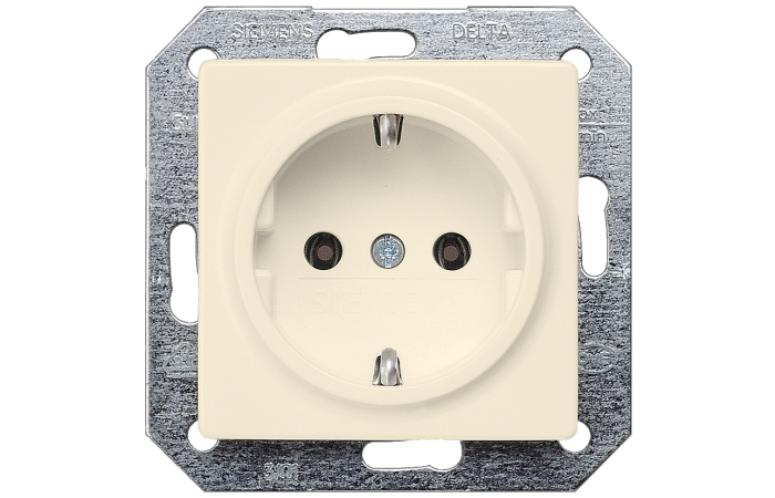 Lizdas p/t SCHUKO dramblio kaulo spalvos 16A 250V DELTA LINE - SIEMENS