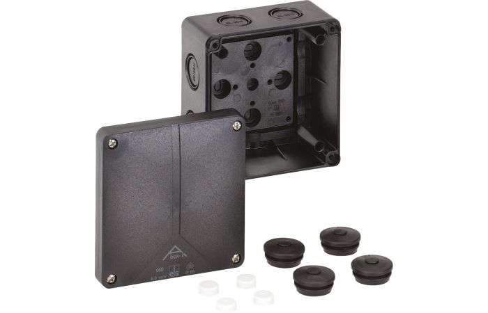 Dėžutė v/t [110x110x67] IP65 iQ tuščia juoda Abox-i 060-L/sw - SPELSBERG