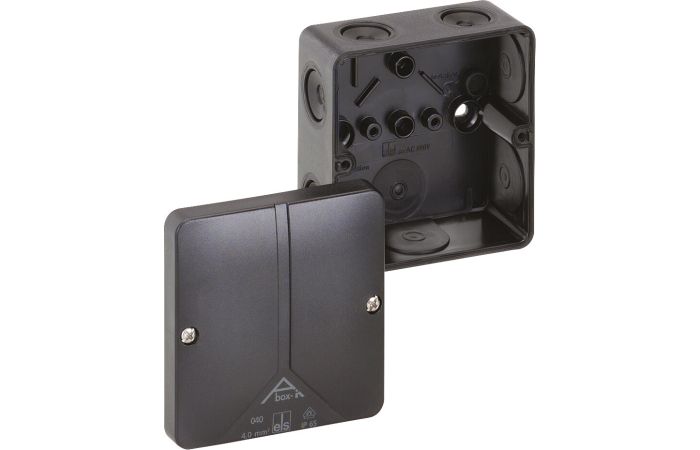 Dėžutė v/t [93x93x55] IP65 iQ tuščia juoda Abox-i 040-L/sw - SPELSBERG