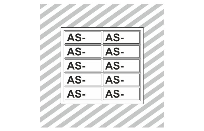 Rinkinys ženklų užrašas AS- 30x90mm lipdukas OZ/09 [rinkinyje 10 vnt.] - SAUGOS ŽENKLAI