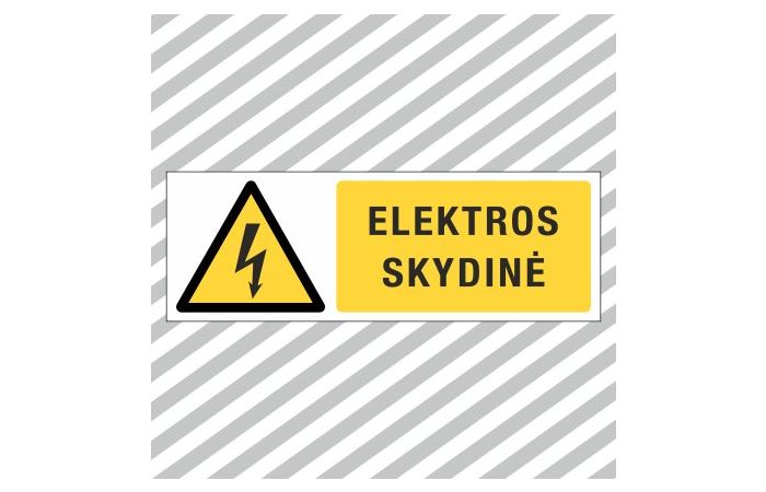 Ženklas užrašas ELEKTROS SKYDINĖ 100x300mm plastikas EL/19 - SAUGOS ŽENKLAI