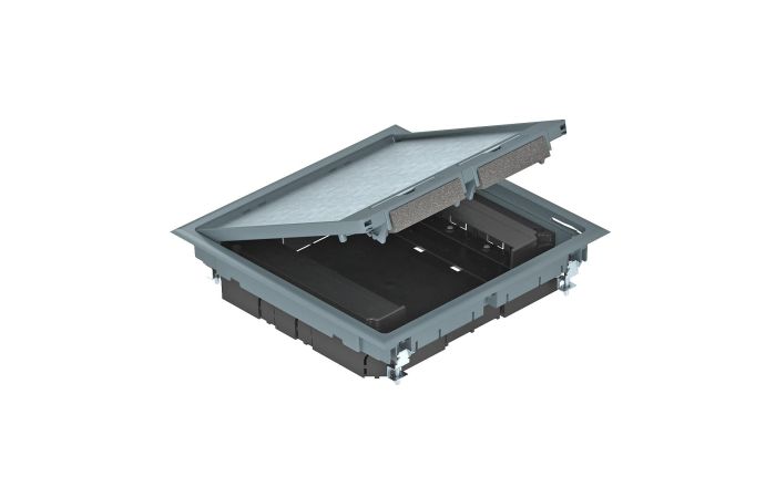 Montažinis liukas skirta pogrind.instaliacijai 263x263x59 Poliamidas geležies pilkumo RAL 7011 GES9 55U V 7011 - OBO BETTERMANN (pavadinimas tikslinamas)