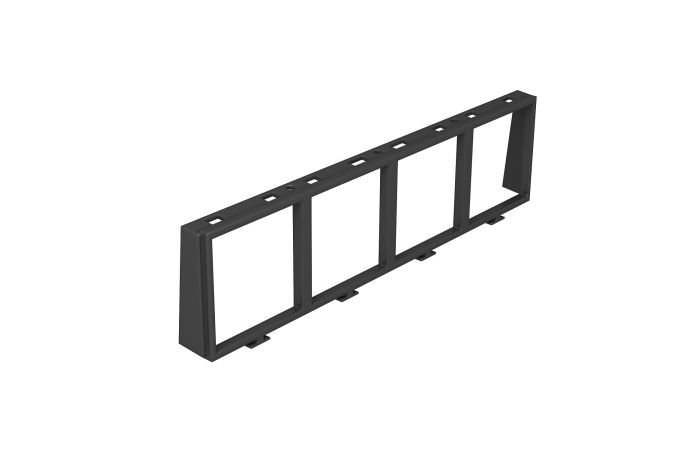 Montažinis rėmelis skirtas 4 x 1 Modul 45 Polikarbonatas/akrilnitrilo-butadieno-stirenas grafito juodumo RAL 9011 MT45V 4 - OBO BETTERMANN (pavadinimas tikslinamas)