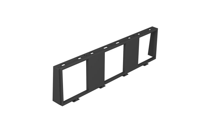 Montažinis rėmelis skirtas 3 x 1 Modul 45 Polikarbonatas/akrilnitrilo-butadieno-stirenas grafito juodumo RAL 9011 MT45V 3 - OBO BETTERMANN (pavadinimas tikslinamas)