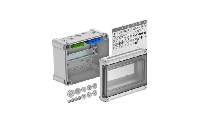 Skydelis v/t 9 modulių su PE/N gnybtais IP66 IK06 SDB09PS - OBO BETTERMANN