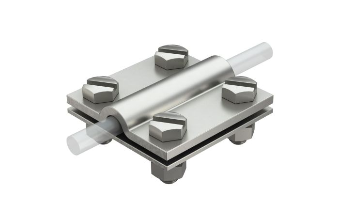 Jungtis vielai 8-10mm su juosta iki 30mm kryžminė nerūdijančio plieno 252 8-10xFL30V4A - OBO BETTERMANN