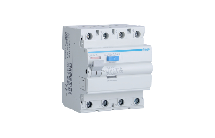 Relė srovės nuotėkio RCCB 4P 40A 300mA A-tipas selektyvi - HAGER