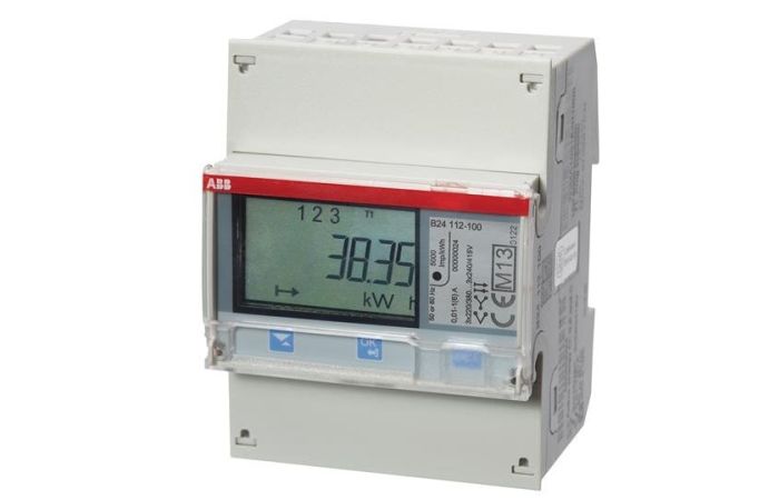 Skaitiklis elektros energijos 3F 6A netiesioginis 1 tarifas MID Modbus 4 modulių Steel B24 112-100 - ABB
