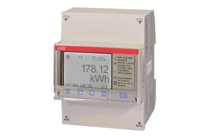 Skaitiklis elektros energijos 1F 80A tiesioginis 4 tarifai MID Modbus 4 modulių Silver A41 312-100 - ABB