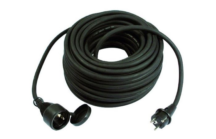 Ilgiklis 5m 1 lizdo H05RRF 3x1.5 guminis juodas PGVL 315-5S - PROTEC