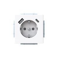 Lizdas p/t SCHUKO su USB A ir USB C 2.4/3A baltos spalvos 16A 230V 20 EUCB2USBAC-84-500 Future Linear - ABB