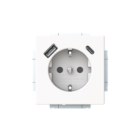 Lizdas p/t SCHUKO su USB A ir USB C 2.4/3A baltos matinės spalvos 16A 230V 20 EUCB2USBAC-884-500 Future Linear - ABB