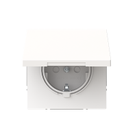 Lizdas p/t SCHUKO su dangteliu be rėmelio baltos matinės spalvos 16A 250V 20 EUKB-44M Busch-Art Linear - ABB