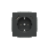 Lizdas p/t SCHUKO su USB A ir USB C 2.4/3A antracito spalvos 16A 230V 20 EUCB2USBAC-81-500 Future Linear - ABB