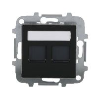 Dangtelis kompiuteriniam lizdui dvigubas RJ45 juodos spalvos 8518.2 NS SKY Niessen - ABB