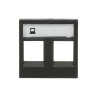 Dangtelis kompiuteriniam lizdui dvigubas RJ45 su vieta markiracijai antracito spalvos N2218.2 AN Zenit - ABB