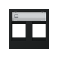 Dangtelis kompiuteriniam lizdui dvigubas RJ45 su vieta markiracijai juodos matinės spalvos N2218.2 NT Zenit S - ABB